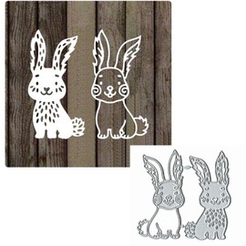 2 x Easter Bunny Metal Cutting Dies for Card Making, Easter Bunny, Card Cutting Dies Stencils DIY Scrapbooking Album Decorative Embossing Paper Card Embossing Craft