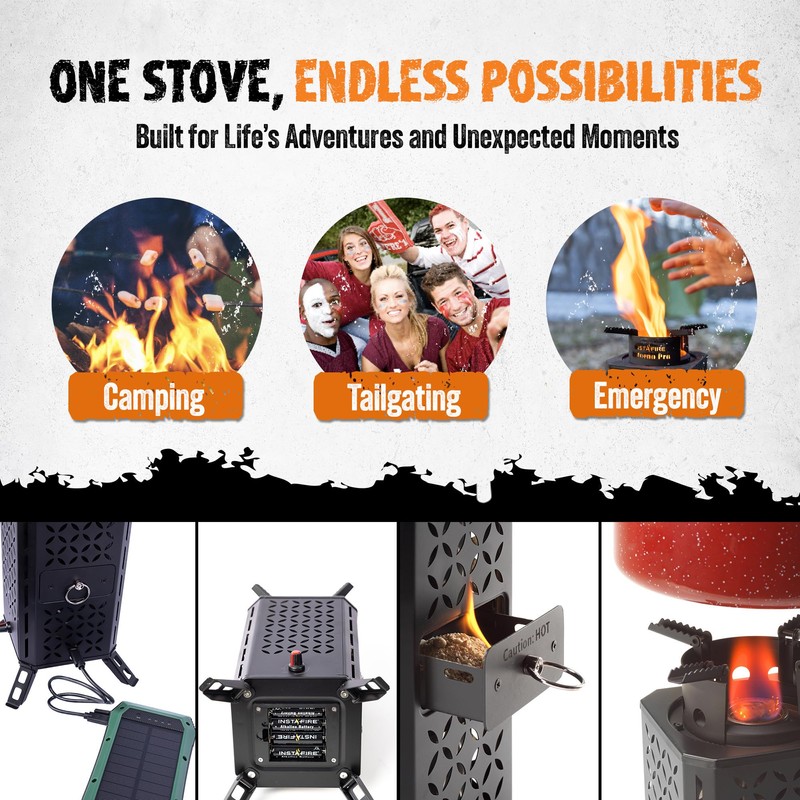 InstaFire Inferno Pro Outdoor Biomass Stove, Reaches 1,200 Degrees Fahrenheit,
