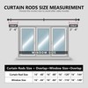 White Curtain Rods for Windows 16-88 inch, 1 inch Decorative