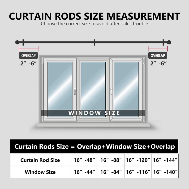 White Curtain Rods for Windows 16-88 inch, 1 inch Decorative