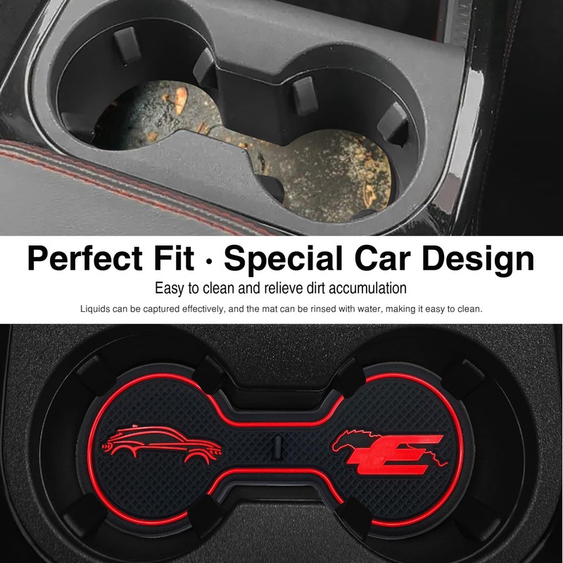 LSAUTO Compatible for Ford Mustang Mach-E Car Cup Holder Coaster,