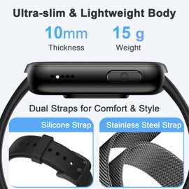 Fitoncloud Smart Watches for Women Men Answer/Make Calls(BLE5.3), 1.47" Smartwatch with Heart Rate/Sleep Monitor, 130+ Sport Fitness Tracker with Step Counter/Calories IP68 Waterproof for Android iOS