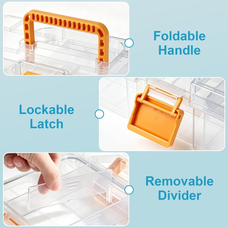 Fishing Tackle Box, Clear Plastic Fishing Bait and Lure Organizer