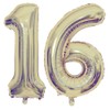 Champagne Gold 16 Number Balloons, 40 Inch Giant Number 16