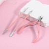 3 PCS Pink Nail Cuticle Nipper with Stainless Steel Dual