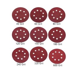 125mm Sanding Discs 92PCS Orbital Sander Discs Hook and Loop 125mm Sanding Pads for Random Orbital Sander, 40 60 80 120 180 240 320 Grits Sanding Discs