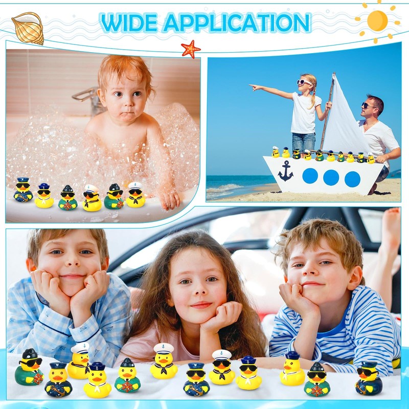 Motionchic 36 Pcs Cruise Ships Rubber Ducks Bulk with Sunglasses