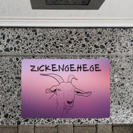 speecheese Zicke Enclosure Doormat in 40 x 60 cm without Edge - Zicke welcomes Guests Version 4 Doormat in 40 x 60 cm without Edge with Zickenenbege Doormat Goat Door Mat y Funny