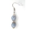 Blue quartz bead and Tibetan bead earrings