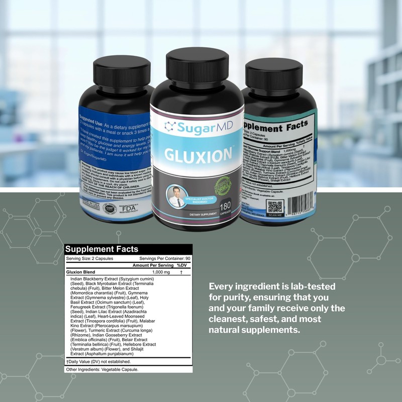 SugarMD GLUXION 3X Strength Formula | Advanced Botanical & Nutrient