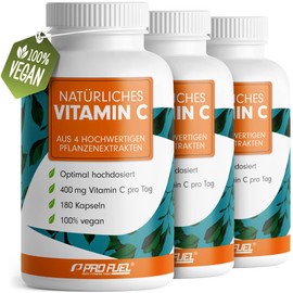Natural Vitamin C - 540 Capsules - with 400 mg Vitamin C from Amla, Acerola, Camu Camu & Rose Hips per Day - Vitamin C Complex - 100% Vegan - Laboratory Tested with Certificate - Supply for 9 Months