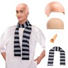 4Pcs Adults Costume Accessories Black and Grey Striped Men's Scarf