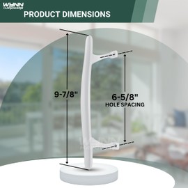 Wynn Hardware Standard Pull Handle for Sliding Glass Doors | Patio Glass Door Handle Replacement Door Hardware | Standard Sliding Door Pull Handle (DH-103) (White)