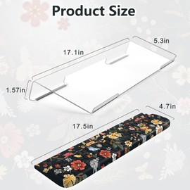 HAOCOO Wrist Rest with Computer Keyboard Stand, 3-Level Height Adjustment Keyboard Holder, Ergonomic Wrist Support for Typing, Non-Slip Keyboard Wrist Pad, Acrylic Keyboard Riser for Office Home