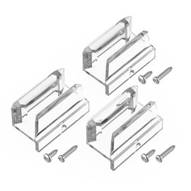 Clear Acrylic Sliding Shower Door Bottom Guide with Screw fits for Sliding Shower Door (Top Hung) Tub Enclosure Systems, 3/8 in Channels for Glass Shower Door Plastic Guide - 3 Pack
