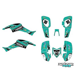 Kalair GFX Graphics Kit for Honda TRX 400EX (2005-2007) Speed Series Teal 16 Mil - ATV UTV Custom Racing Graphics Stickers Decals Kit, no-plastics