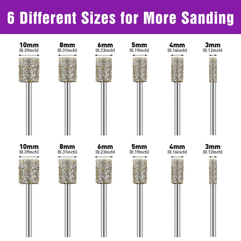 12PCS Diamond Grinding Bit Compatible with Dremel, Stone Carving Set