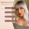Short Wave Wig for Women, Ombre Shoulder Length Bob Wig