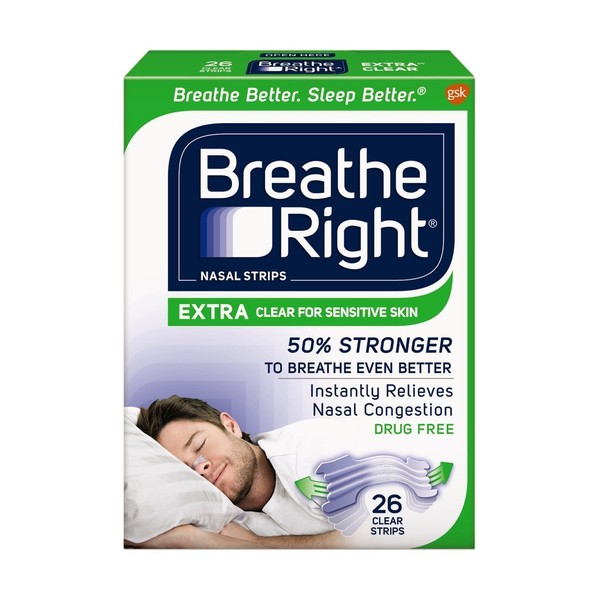 Breathe Right Extra Clear for Sensitive Skin, 104 Count (avtp52)