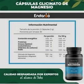 Glicinato De Magnesio 500 mg - 60 Cápsulas