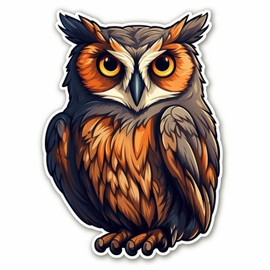 Cute Owl Strigiformesphile Sticker For Car, Bike, SUV, Truck, Helmet, Laptop, Water Bottle, Notebook, Decal window, Skateboard, Bumper Vinyl Waterproof sticker 5 inch (Design 10)