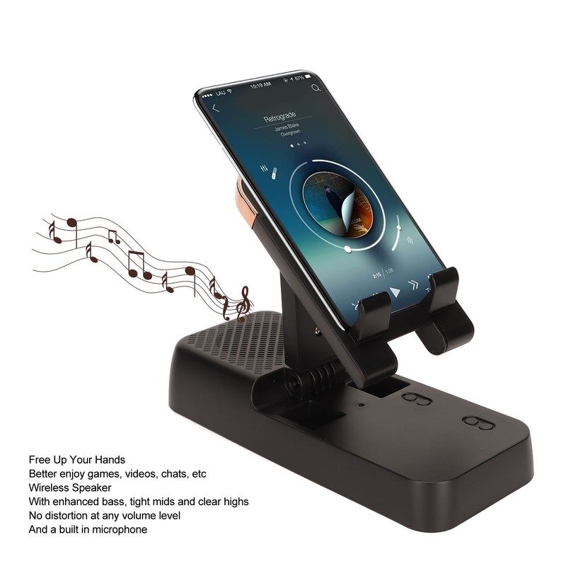 Phone Stand Bluetooth Speaker Prevent Slip HD Stereo Cellphone Holder