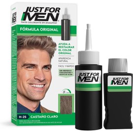 Just For Men Shampoo para Canas, Formula Original, Castaño Claro H25, Aplicación Rápida Hasta 5 Minutos, 66ml