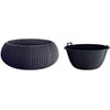 Prosperplast Round Planter with Splofy Bowl in Plastic Anthracite (L)