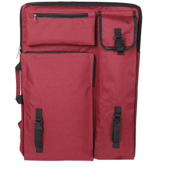 Art Bag for Drawing, Multifunctional Art Bag Large 4K Waterproof Drawing Board Sketching Bag for Art Supplies Storage and Travel (Red)