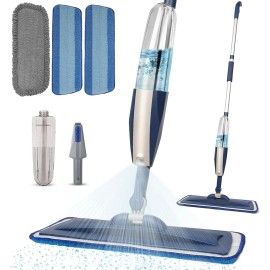 Mops for Floor Cleaning Wet Spray Mop with 14 oz Refillable 00-navy Blue 