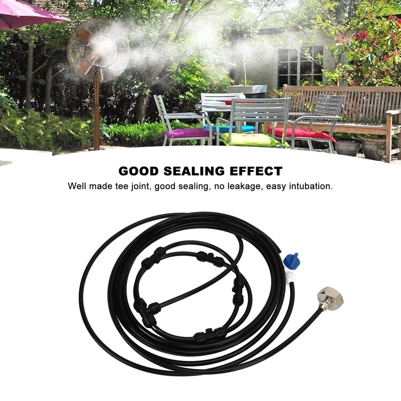 Fan Misting Kit with 3/4 Adapter 19.7ft Hose 6 Nozzles