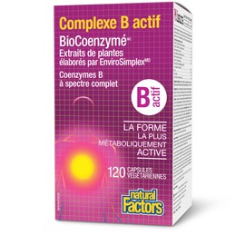 Natural Factors Natural Factors BioCoenzymated™ Active B Complex 120 Vegetarian Capsules, The Most Metabolically Active Form of B Vitamins, Energy Support, Vegan, Non-GMO, Proudly Canadian