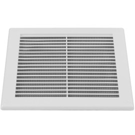 HVAC OV 6" x 6" Inch (Grille Dimensions) White Plastic Square Vent Cover - HVAC Air Return Grille - Built-in Protection Screen - 8" x 8" Inch (External Dimensions)