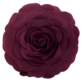 Fennco Styles Eva's Flower Garden Decorative Filled Throw Pillow 16" Round - Wine Floral Accent Pillow for Home, Couch, Bed, Living Room, Holiday and Office Décor