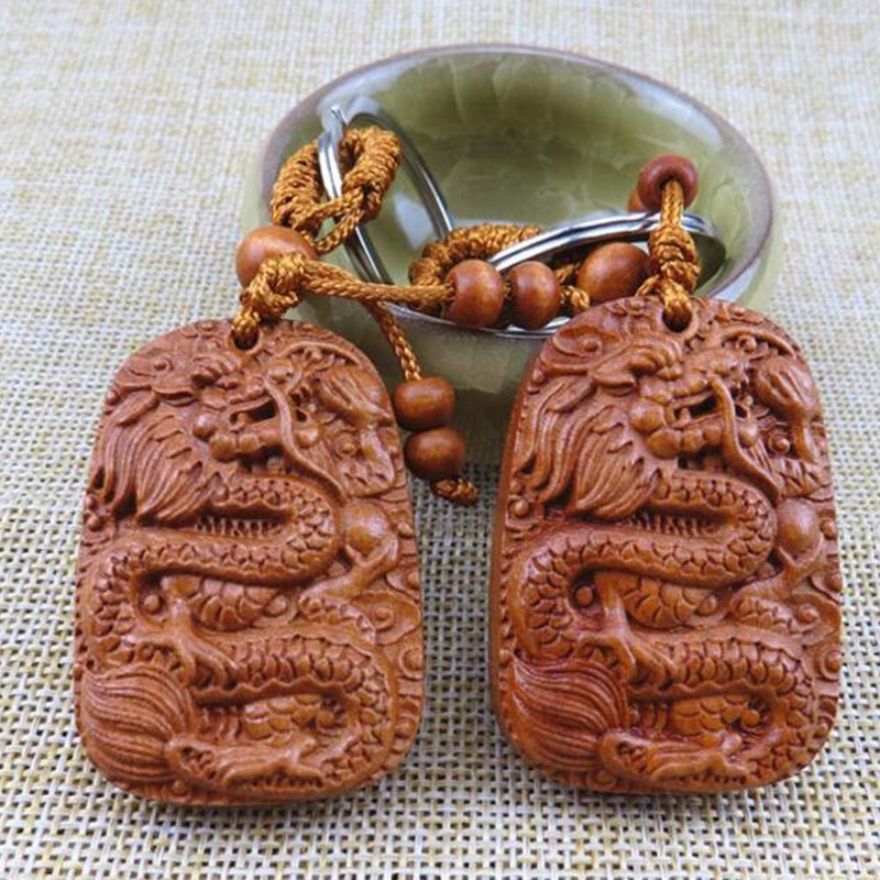 YISHUI HP0249 Rooting Dragon Keychain Key Chain Feng Shui Goods