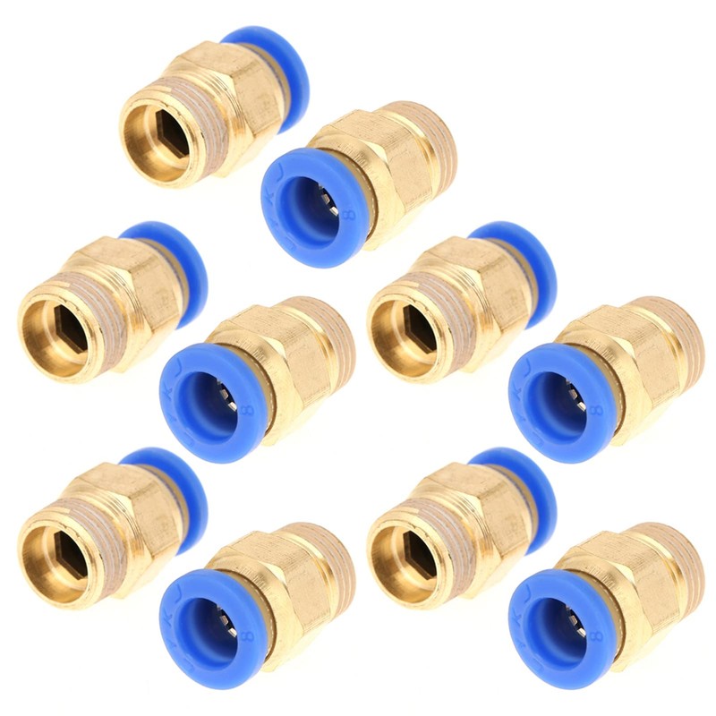 TOPINCN 10Pcs Pneumatic Quick Connector Air Fittings Adapter 8Mm Diameter