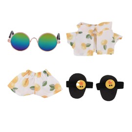 Clothes for Doll, Cute Plush Toy Dress Up Outfit Stylish Plush Clothes Accessories for 6.7in Doll (Summer Lemon Style)