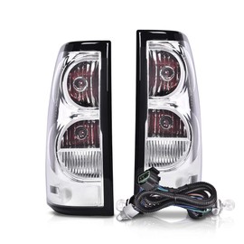 CHEDA Clear Lens Tail Lights Replacement Compatible with 2003 2004 2005 2006 Chevy Silverado All Models Pickup w/Wire Harness