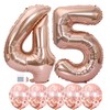 Rose Gold 45 Birthday Decorations - 40 Inch Number 45