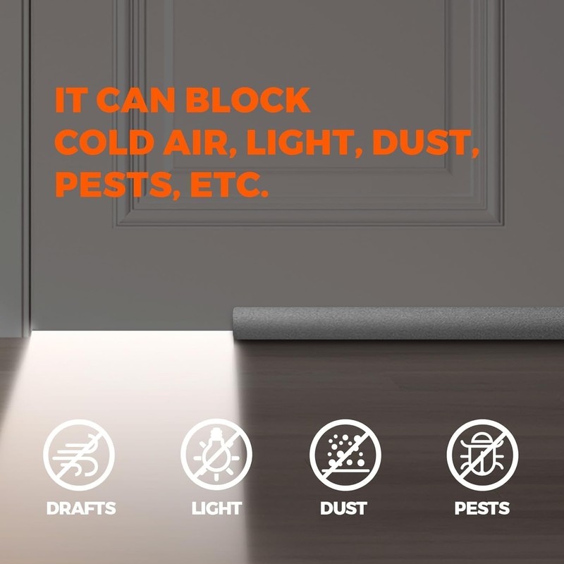 Holikme Door Draft Stopper Weather Stripping Window Breeze Blocker Adjustable