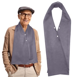 Tarpop Adult Bib Scarf Washable and Reusable Dining Clothing Protector Adult Bib for Elderly Senior Citizens Men Women Eating (Dark Gray)
