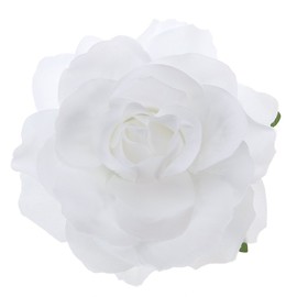 Artificial Large Rose Flower Hairpin Hair Clips Flower Brooch for Women Party (White)