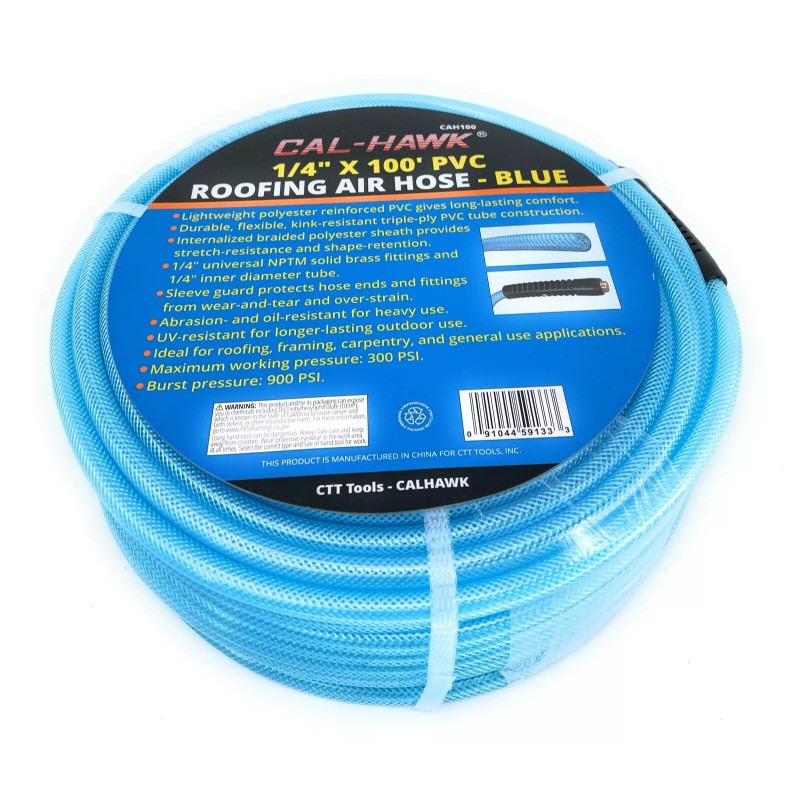 Cal Hawk 1/4" X 100' Air Hose 100 FT Flexible