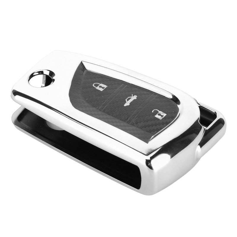 Carbon Fiber Style Car Remote Folding Key Case Cover Protection