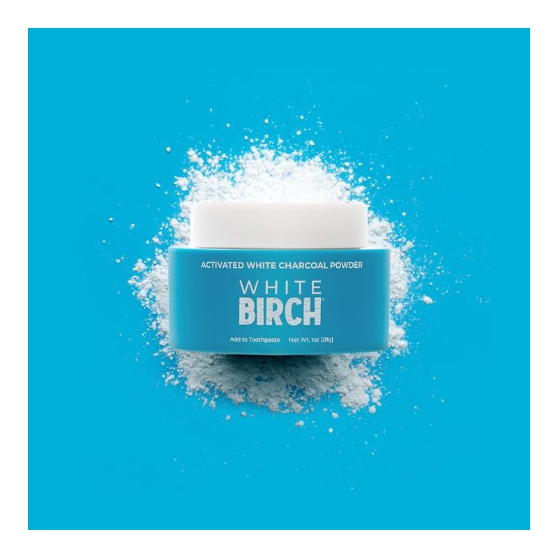 White Birch Activated White Charcoal Powder - Professional Teeth Whitening