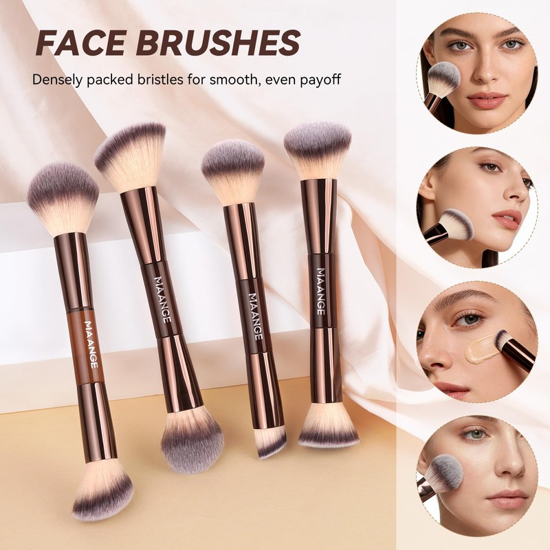 MAANGE 13 Pcs Foundation Makeup Brush Set With Bag, Make