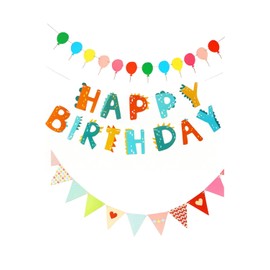 Dengujd Happy Birthday Decoration, Garland, Decoration, Happy Birthday Banner, Triangle Flag, Popular, Festival, Decoration, Celebration, Anniversary