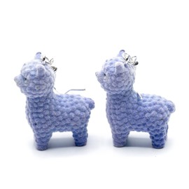 Miniblings Alpaca Earrings Pendants Pako Lama Animal Hiking Farm Flock Purple - Handmade Fashion Jewellery I Earrings Silver Plated, flock
