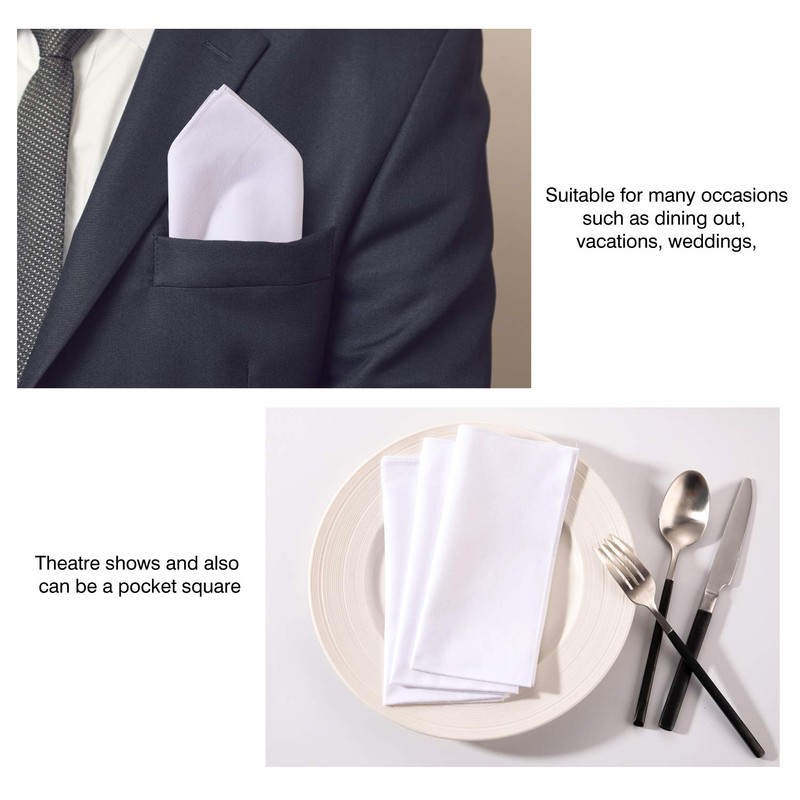 Deviegath Men's Handkerchiefs 18 Pack 100% White Cotton Solid White