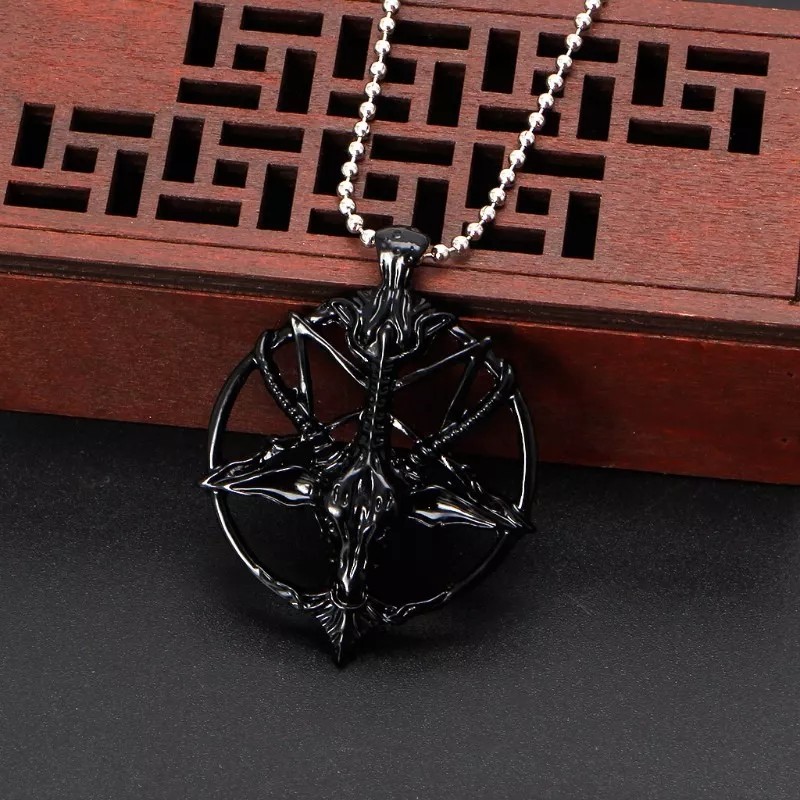 Alien Technology Collar Baphomet Cabra Satánico Pentagrama Cadena Baphy